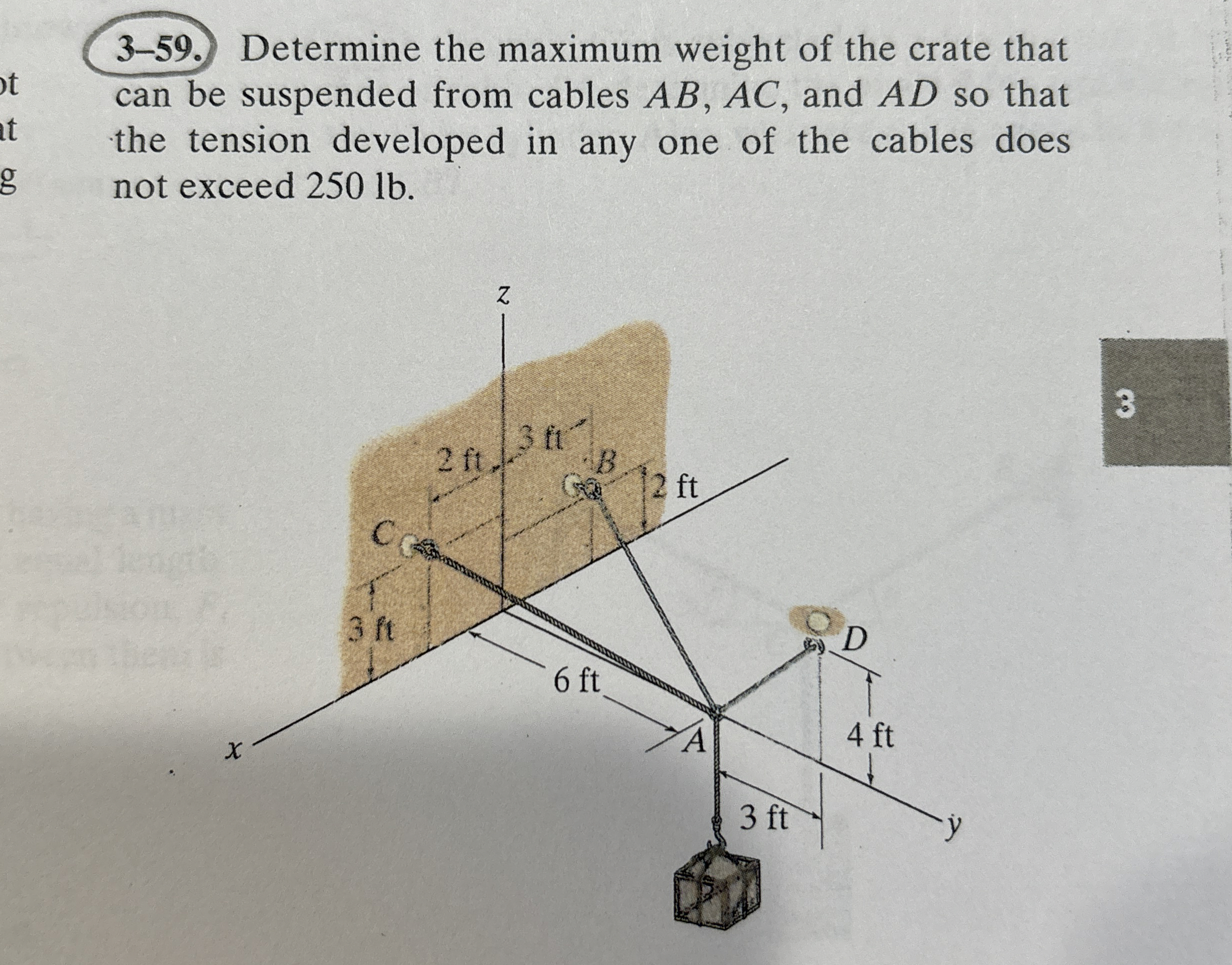 3 - 5 9 . Determine the maximum weight of the