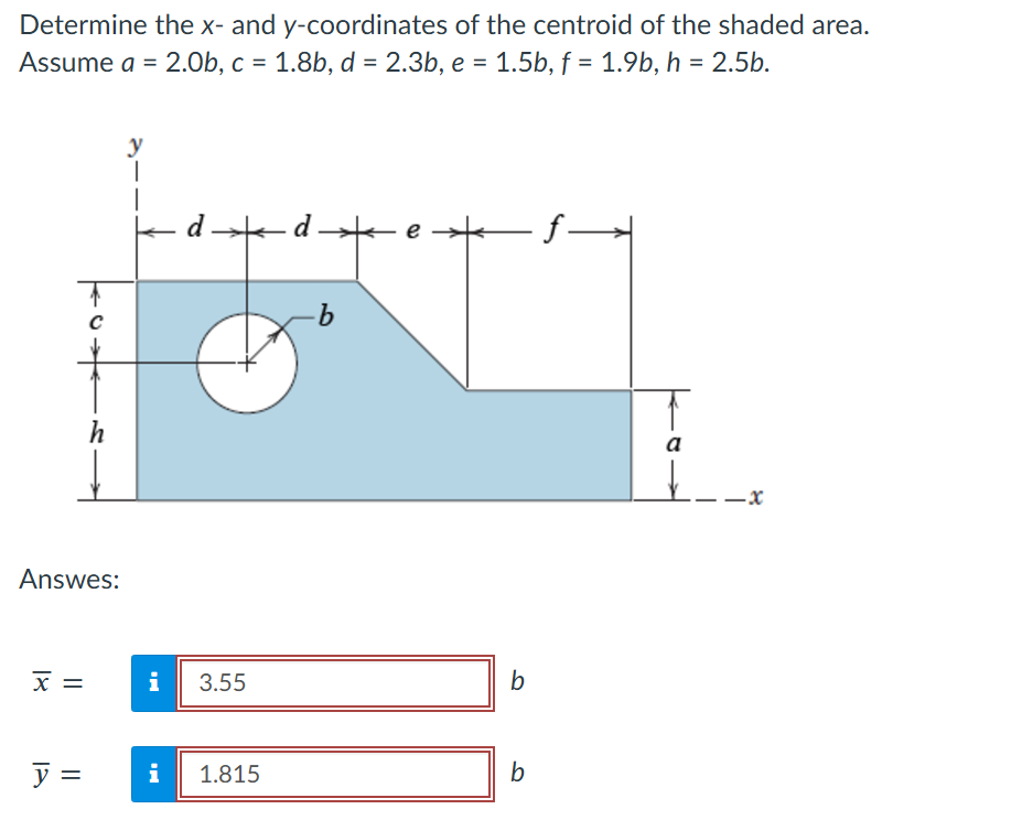 Determine the x - and y - coordinates of the