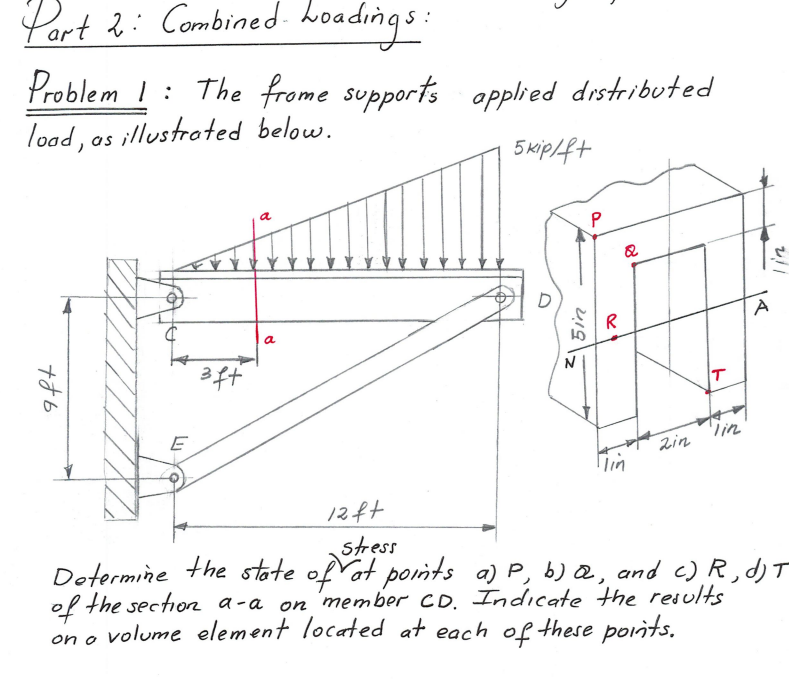 Part 2 : Combined Loadings: Problem 1 : The frome