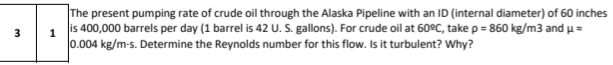 The present pumping rate of crude oil through the