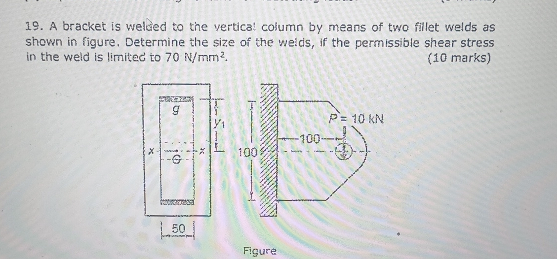 A bracket is welded to the vertica: column by