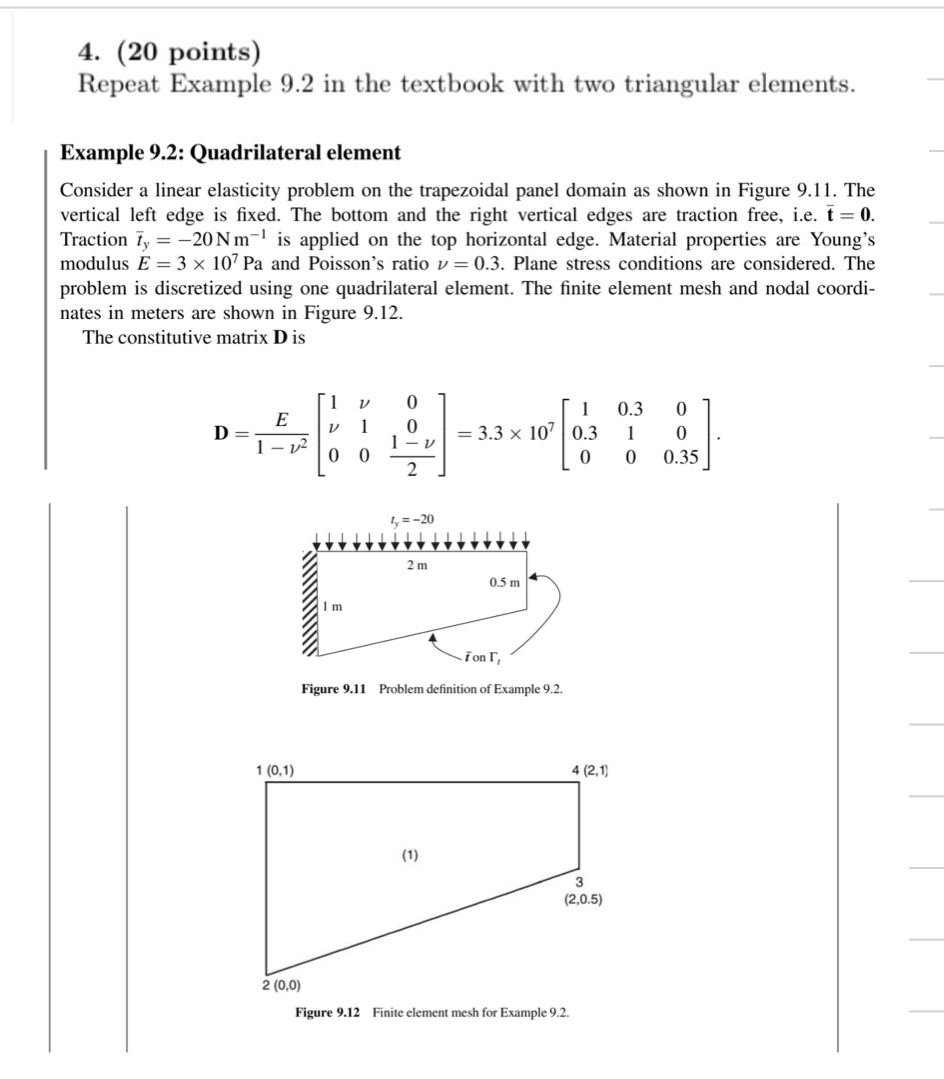 ( 2 0 points ) Repeat Example 9 . 2 in the