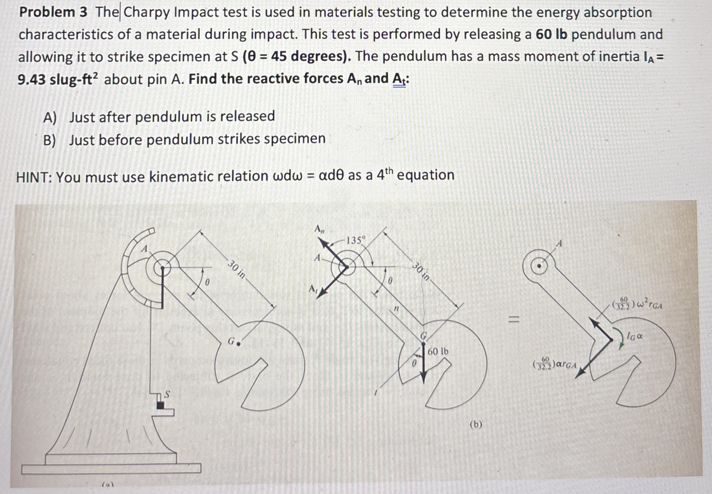Problem 3 The Charpy Impact test is used in