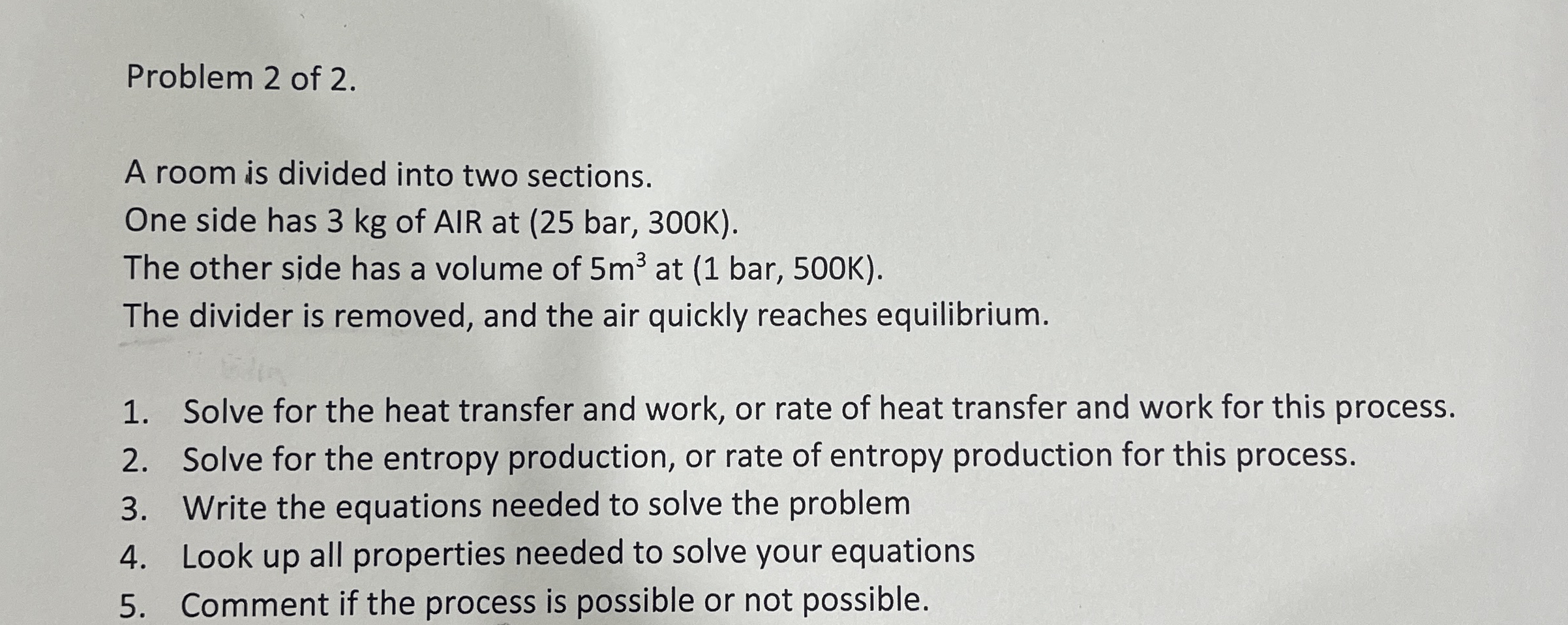 Problem 2 of 2 . A room is divided into two