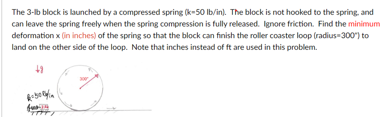 The 3 - lb block is launched by a compressed