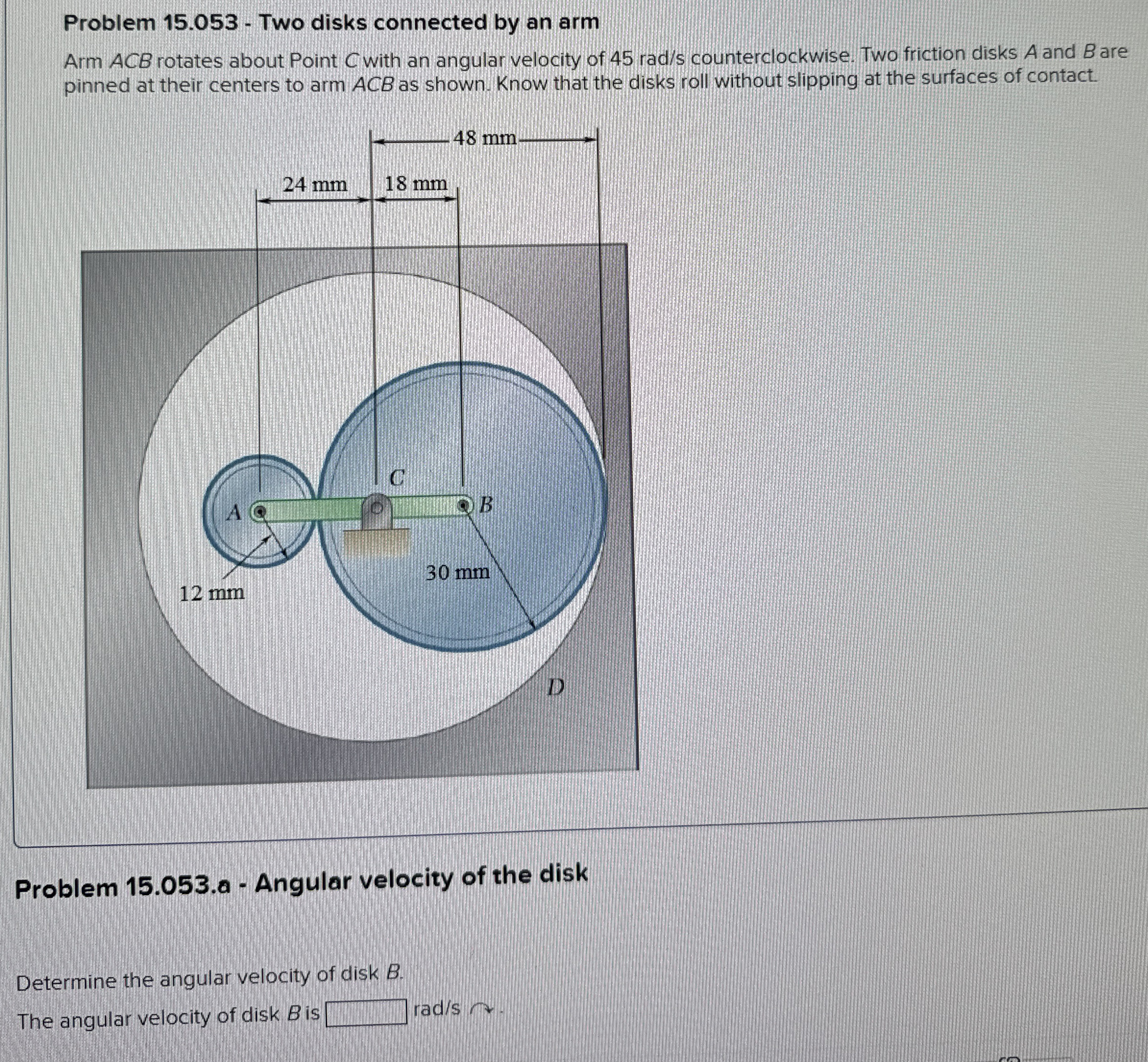 Problem 1 5 . 0 5 3 - Two disks connected by an