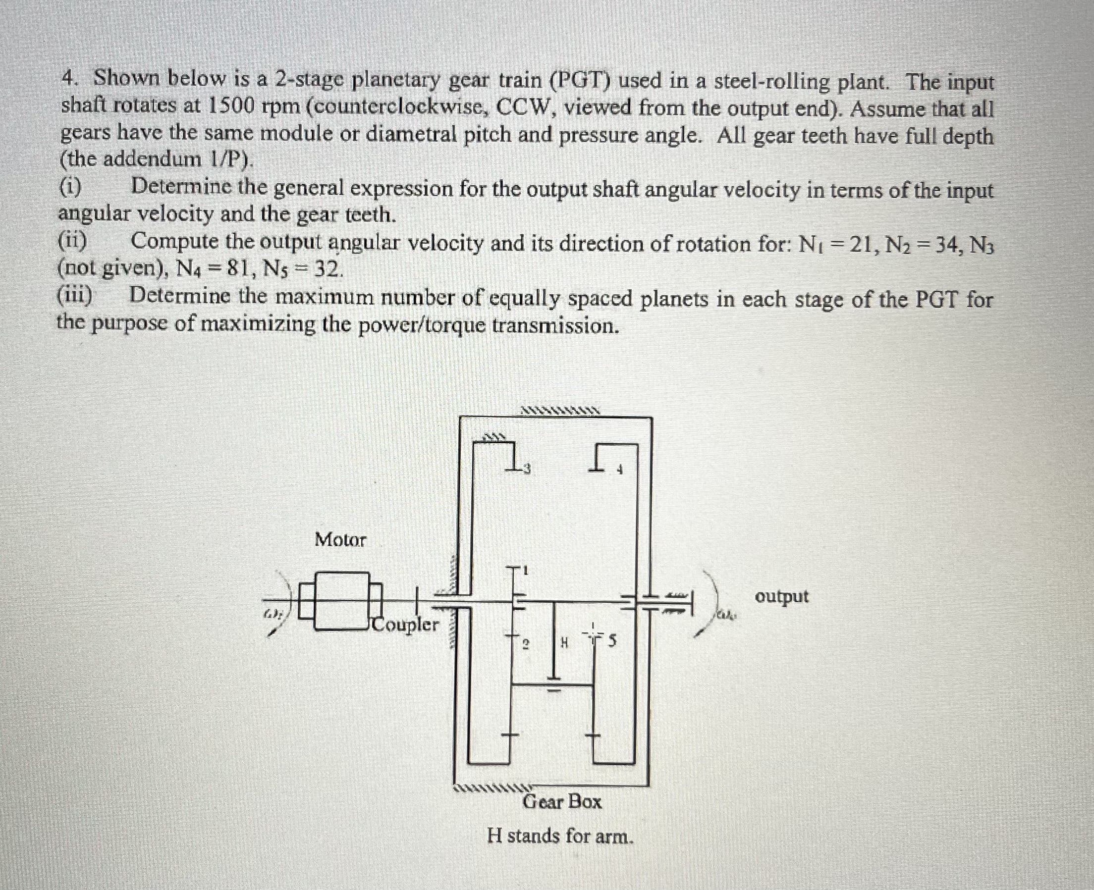 Shown below is a 2 - stage planctary gear train (