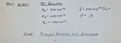 Given: , 4 5 Rosette l o n a = 3 0 0 1 0 - 6 , E