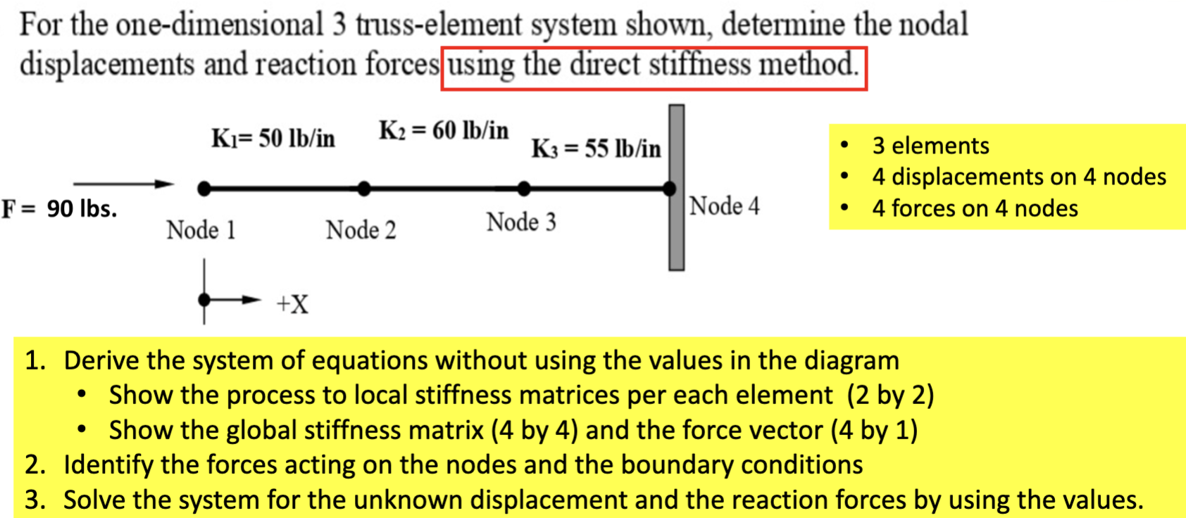 1 . Derive the system of equations without using