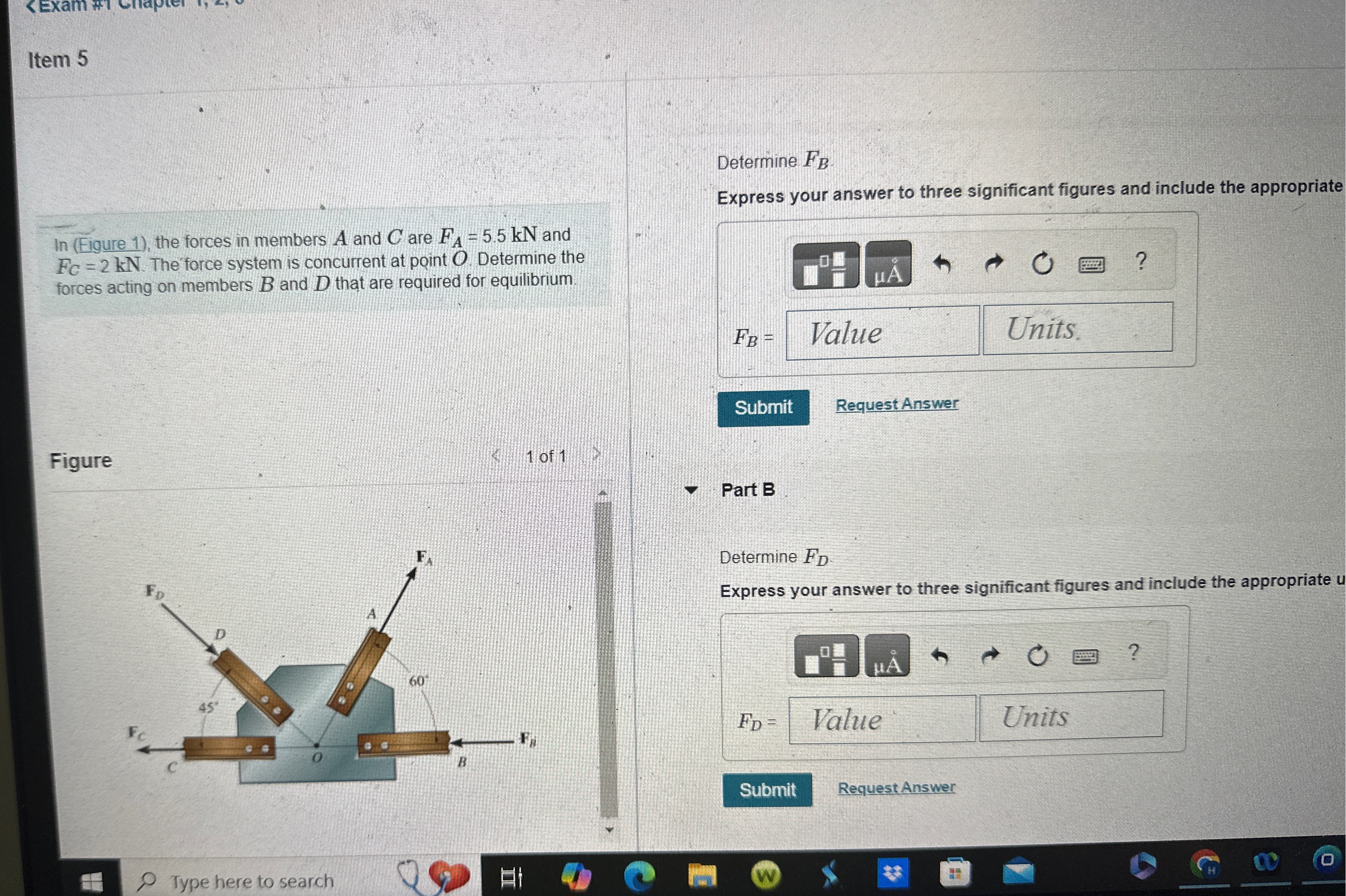 Item 5 Determine F B Express your answer to three