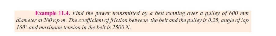 Example 1 1 . 4 . Find the power transmitted by a
