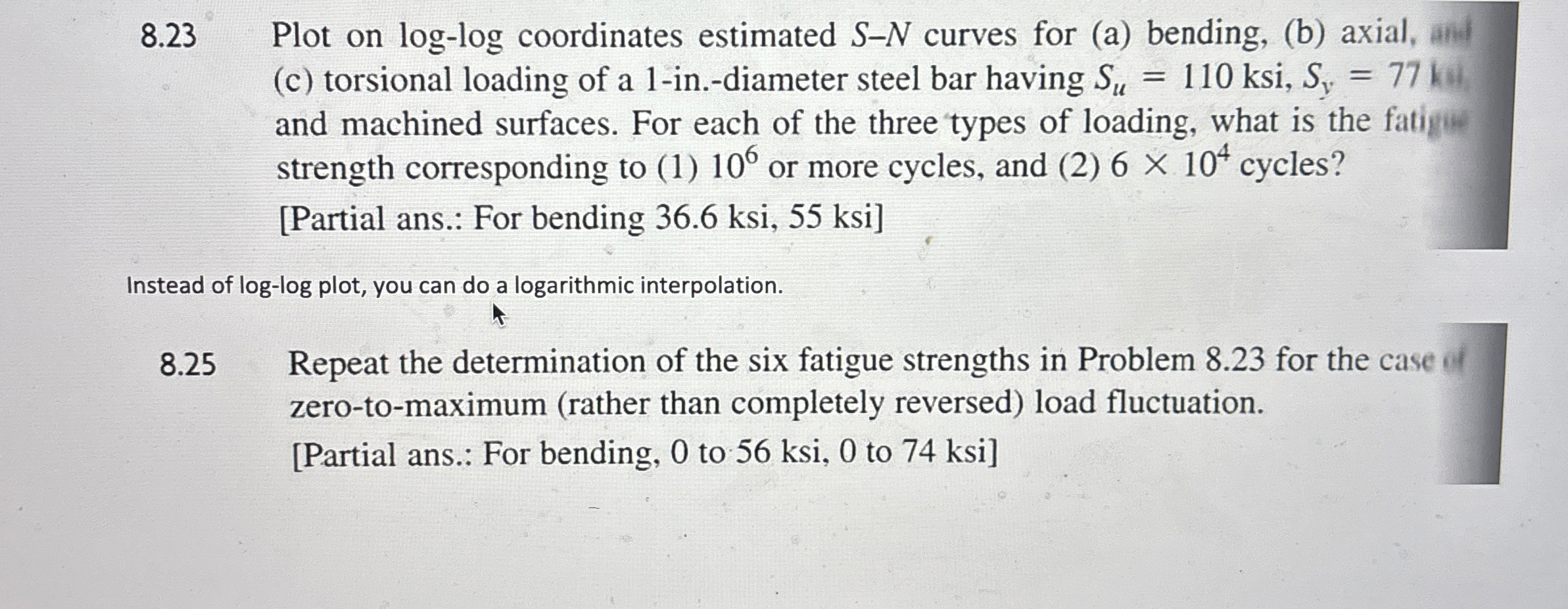 8 . 2 3 Plot on log - log coordinates estimated S