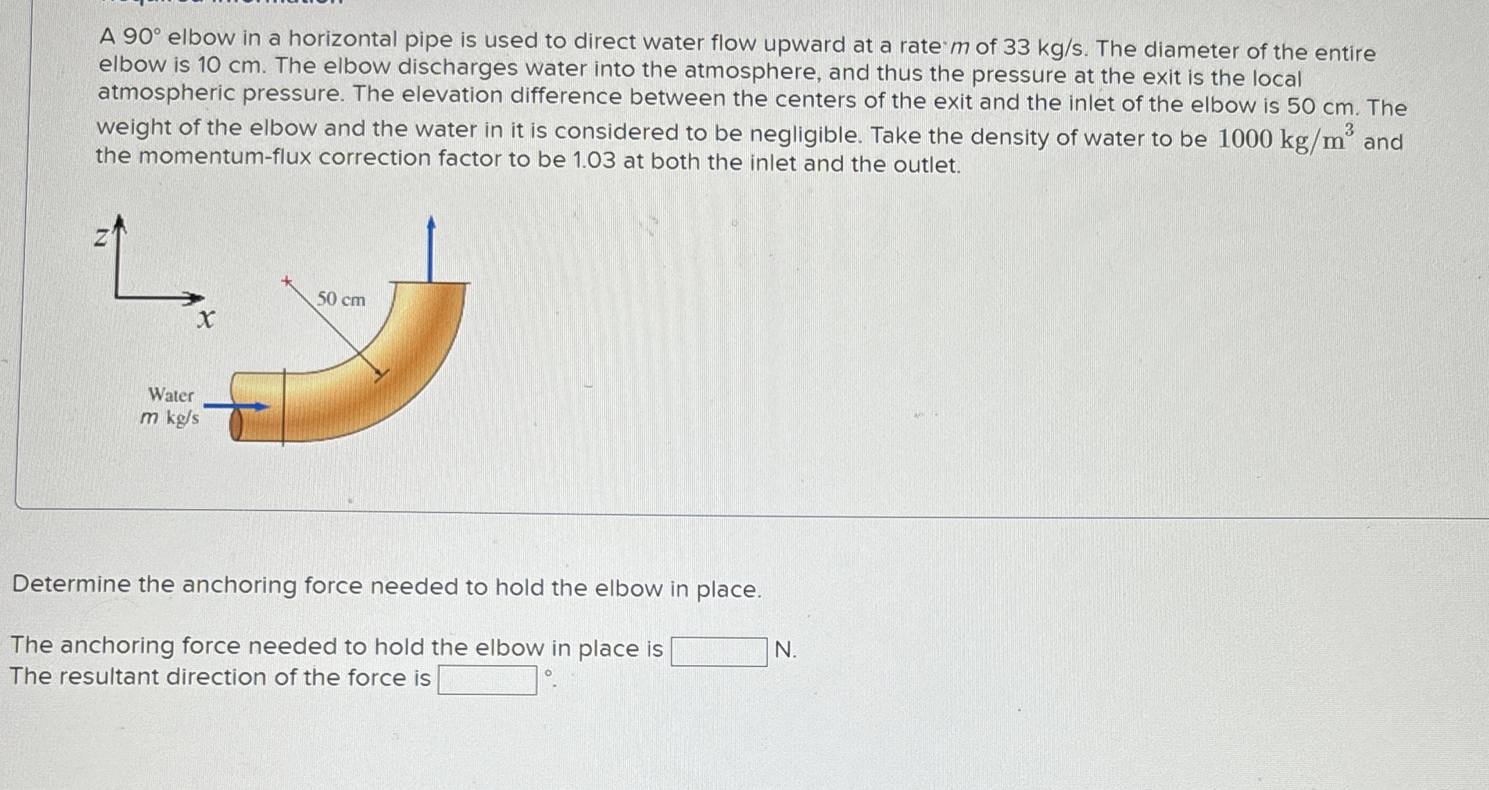 A 9 0 elbow in a horizontal pipe is used to