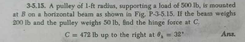 3 - 5 . 1 5 . A pulley of 1 - f t radius,