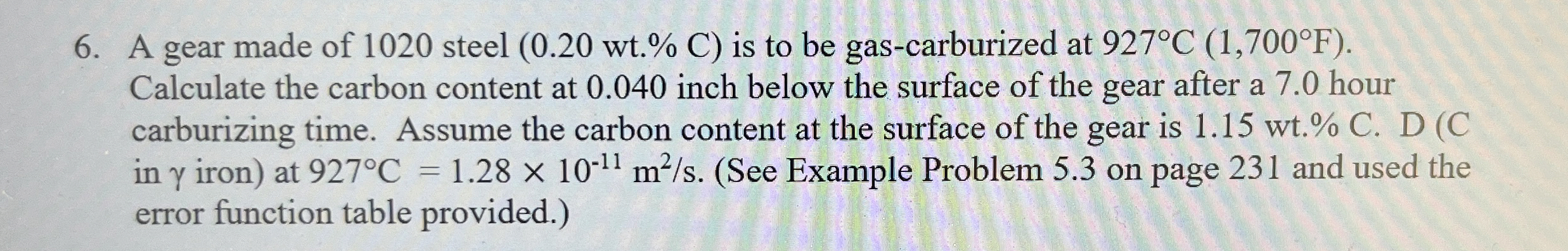A gear made of 1 0 2 0 steel ( 0 . 2 0 w t . % C
