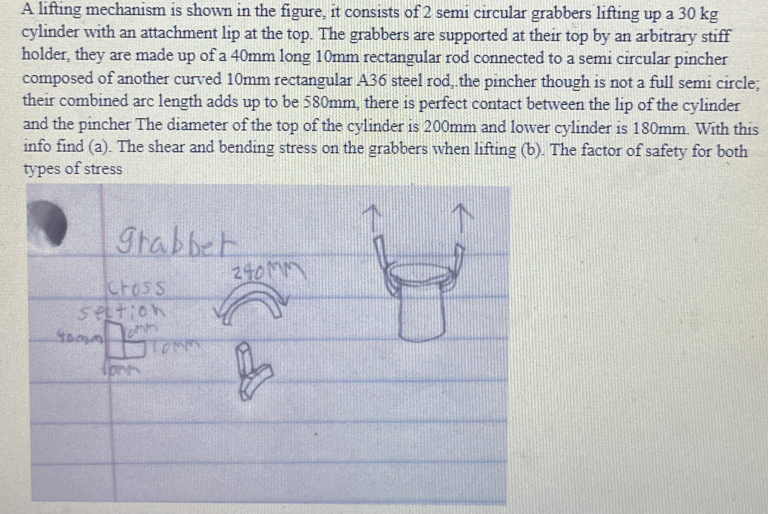 A lifting mechanism is shown in the figure, it