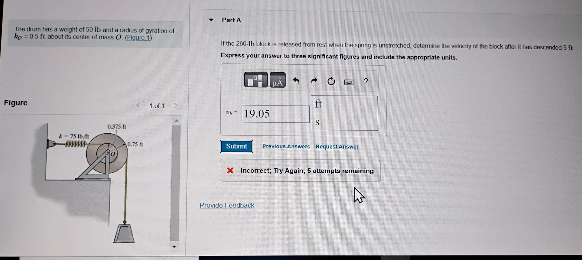 The drum has a weight of 5 0 lb and a radius of