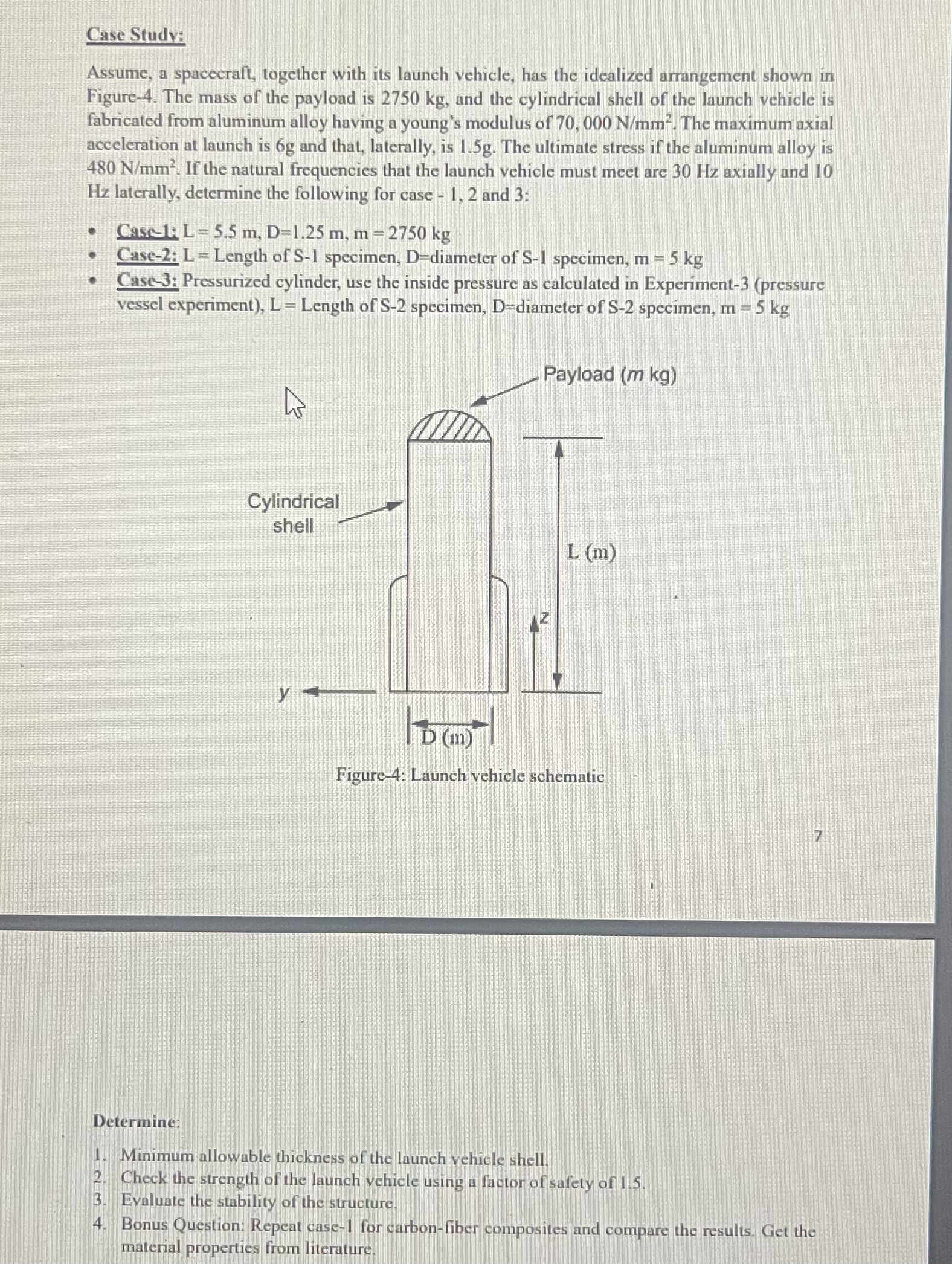 Determine: Minimum allowable thickness of the
