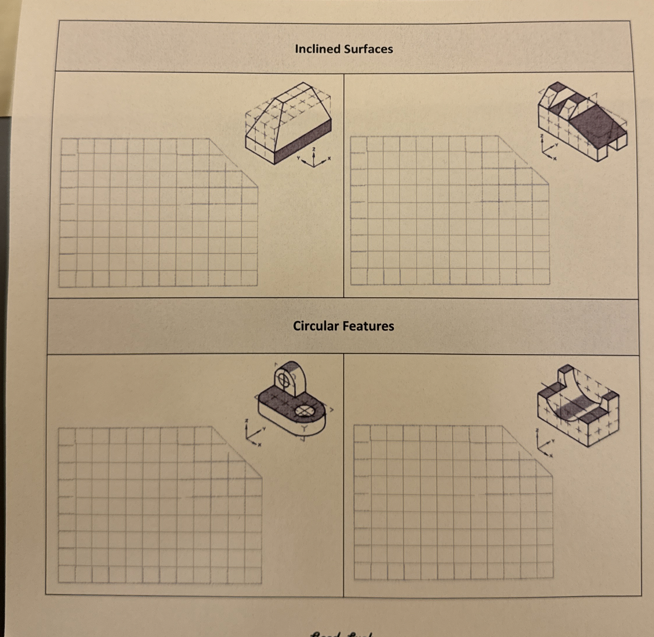 Inclined Surfaces Circular Features