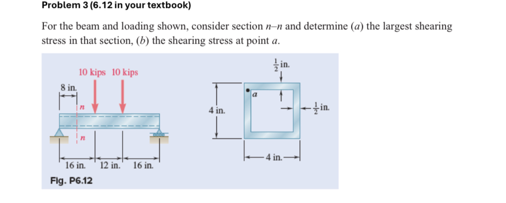 Problem 3 ( 6 . 1 2 in your textbook ) For the