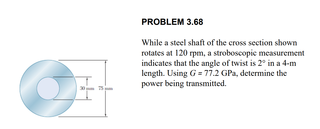 PROBLEM 3 . 6 8 While a steel shaft of the cross