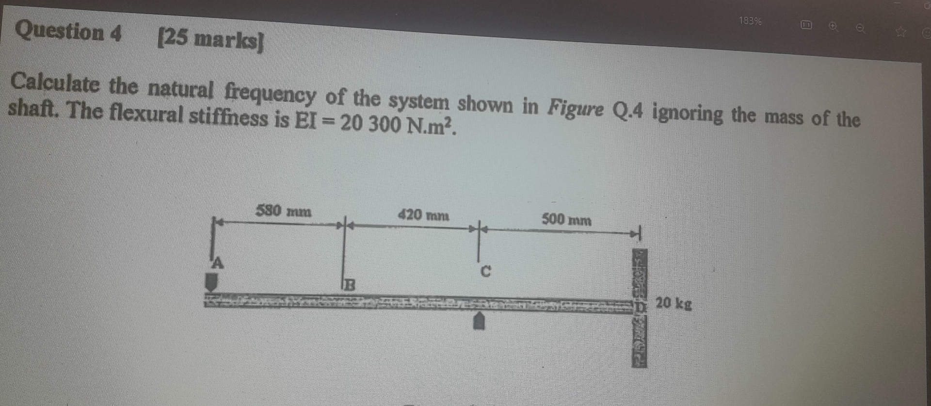 Question 4 [ 2 5 marks ] Calculate the natural