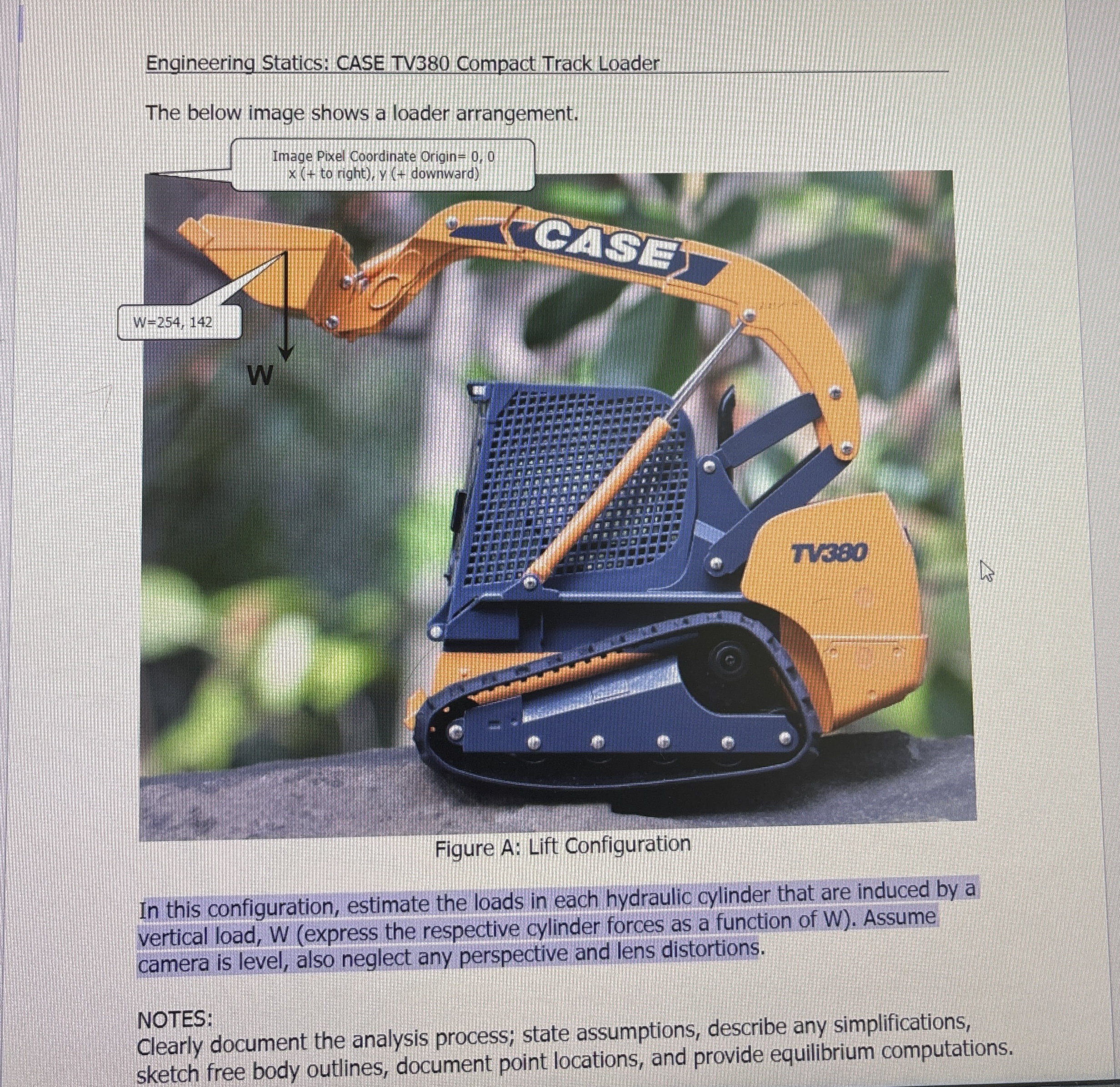 Engineering Statics: CASE TV 3 8 0 Compact Track