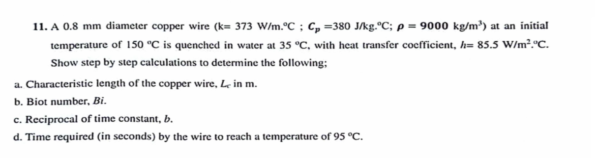 A 0 . 8 mm diameter copper wire ) at an initial