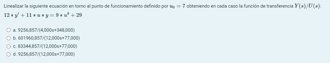 Linearize the following equation around the