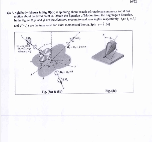 1 6 2 2 Q 8 A rigid body ( shown in Fig. 8 ( a )
