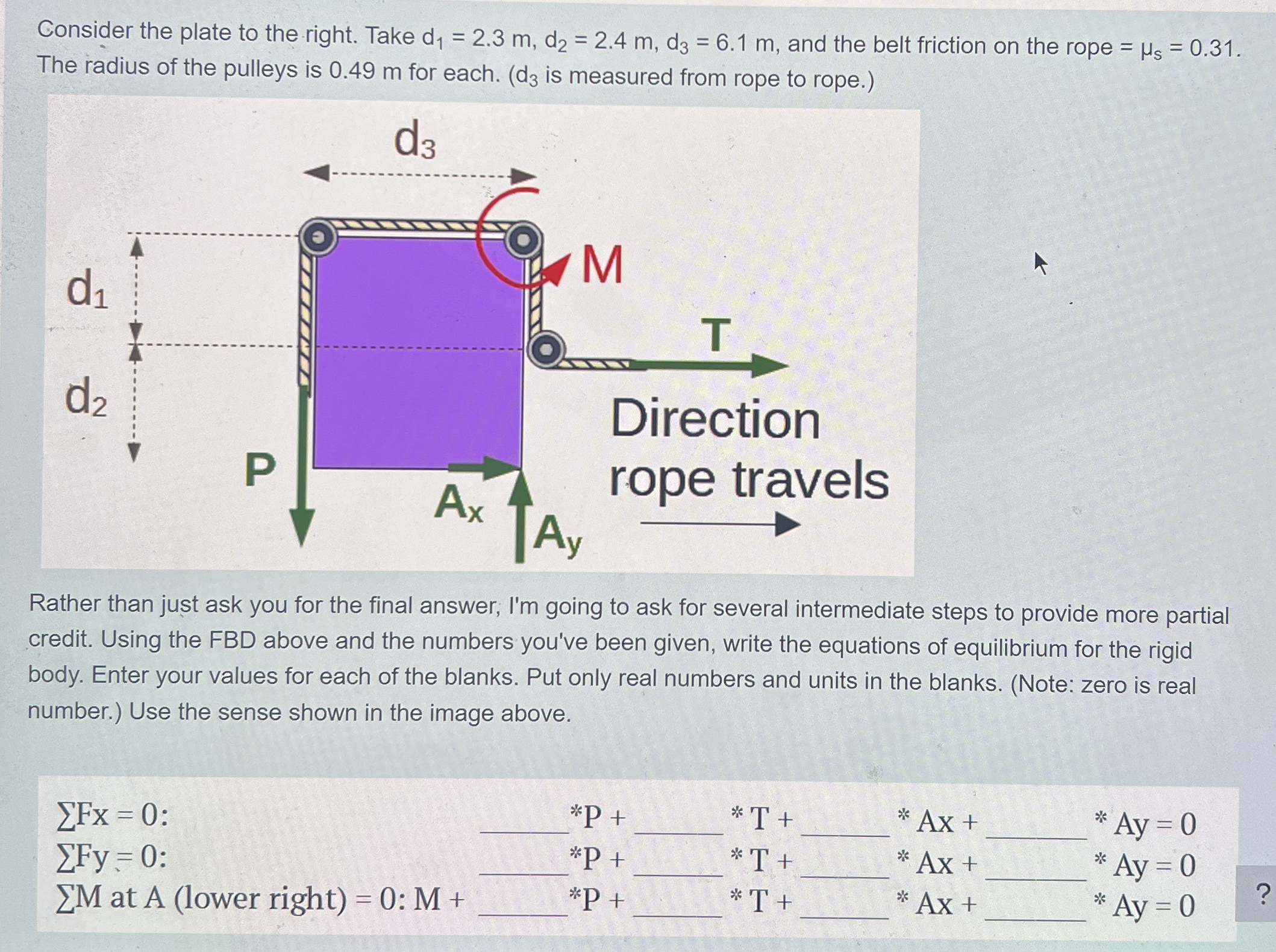 Consider the plate to the right. Take d 1 = 2 . 3