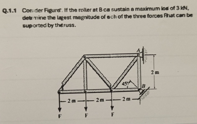 Q . 1 . 1 Conider The Figure. If the roller at B