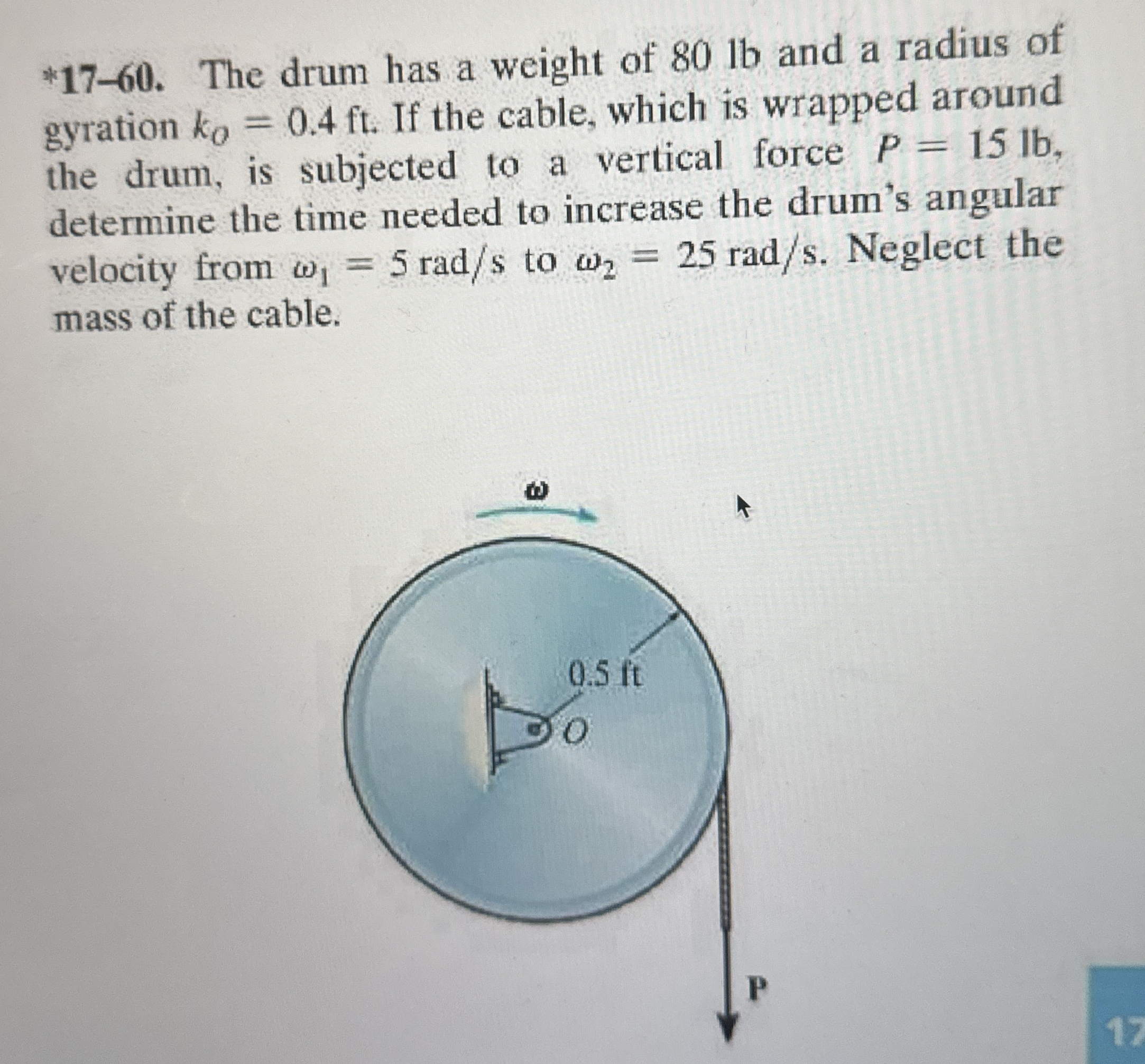 * 1 7 - 6 0 . The drum has a weight of 8 0 lb and