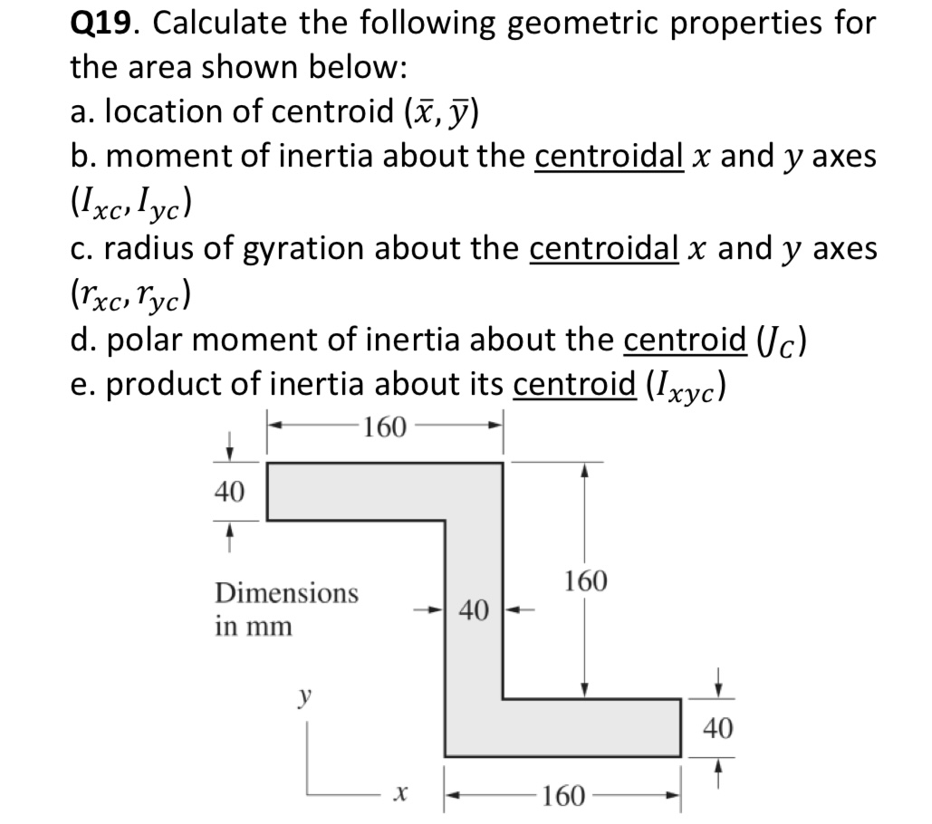 Q 1 9 . Calculate the following geometric