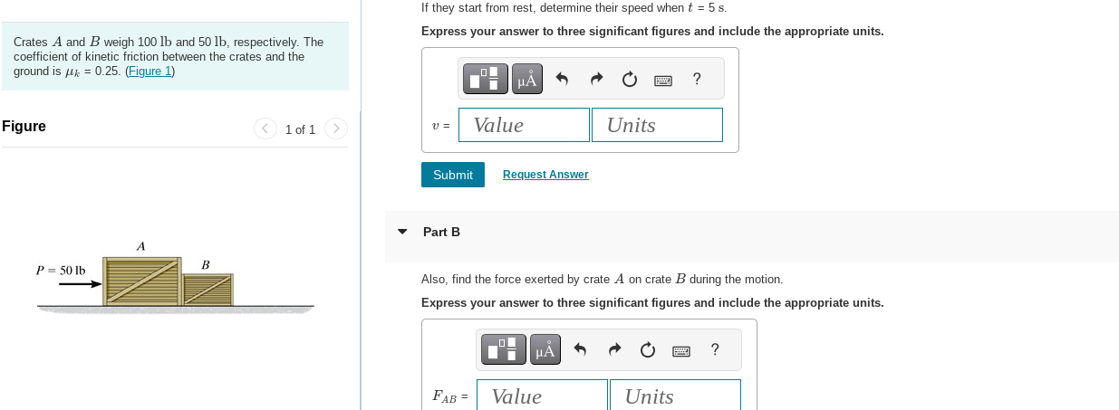 If they start from rest, determine their speed