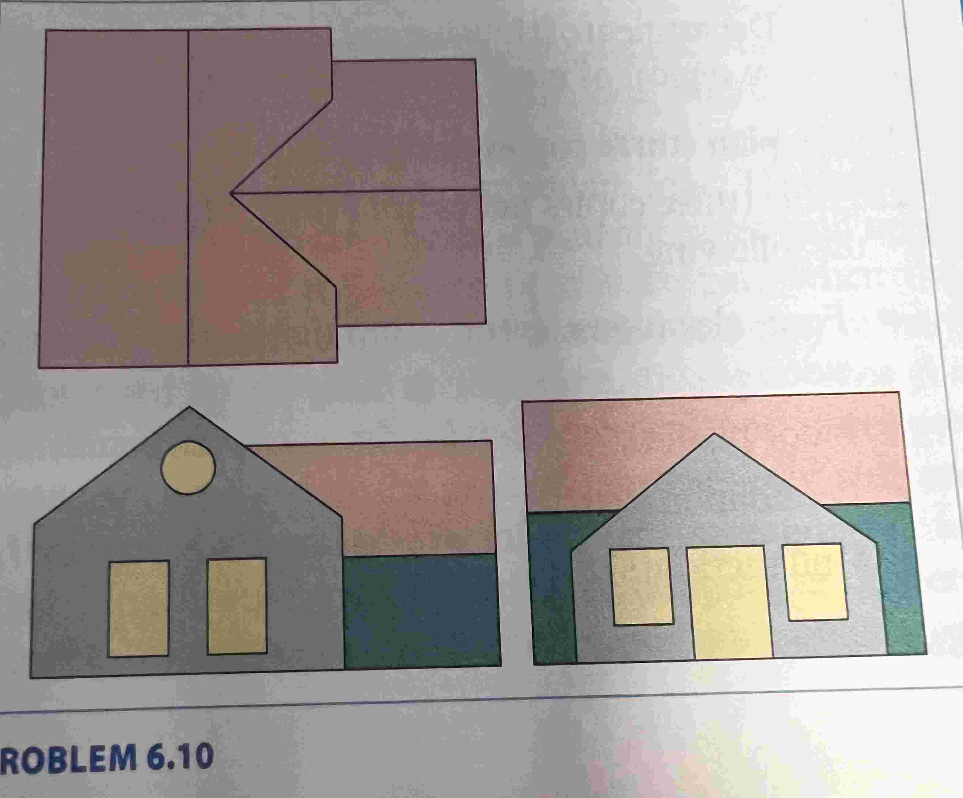 given the three views of the house shown in the