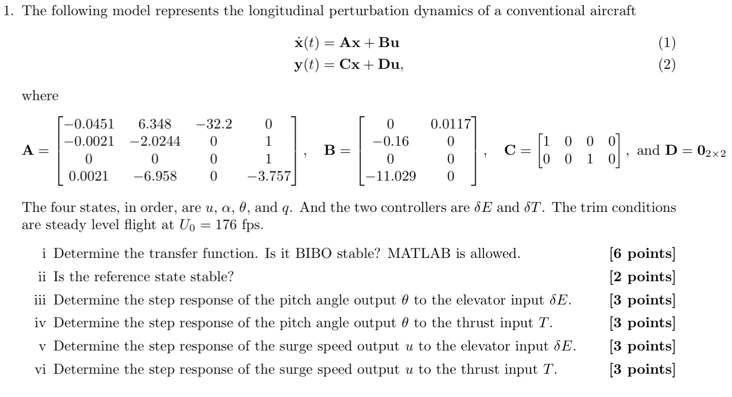 The following model represents the longitudinal