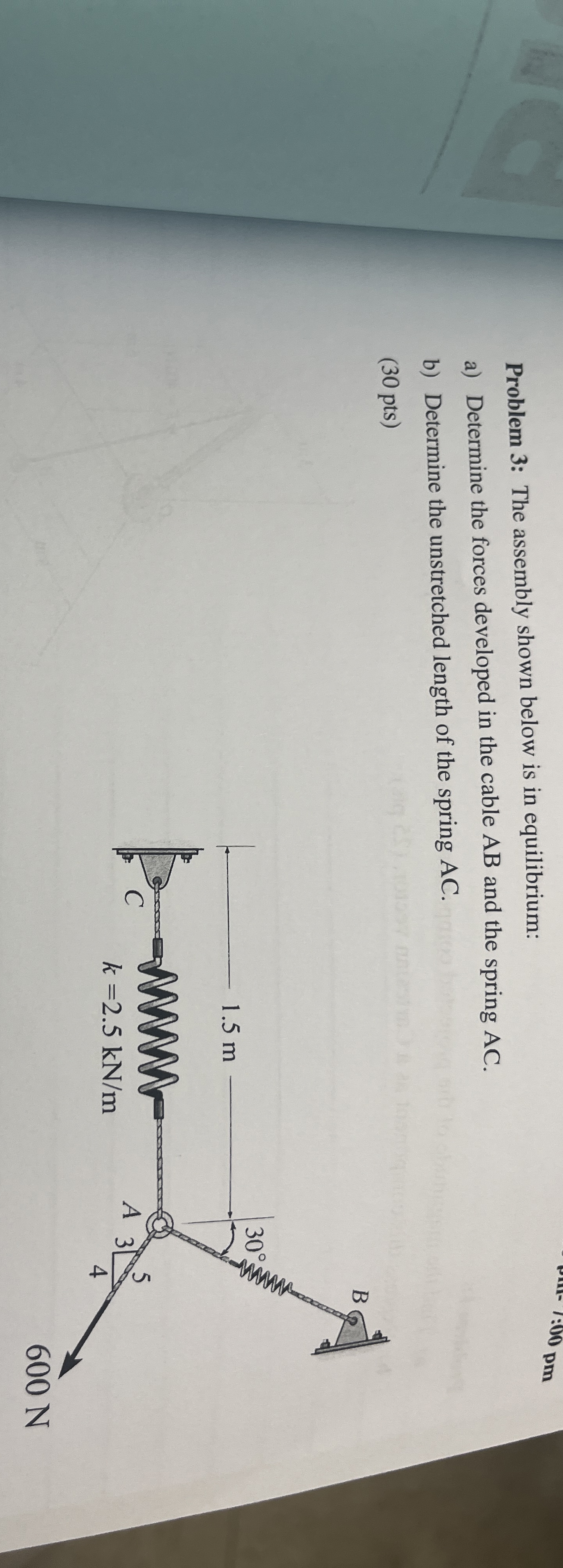 Problem 3 : The assembly shown below is in