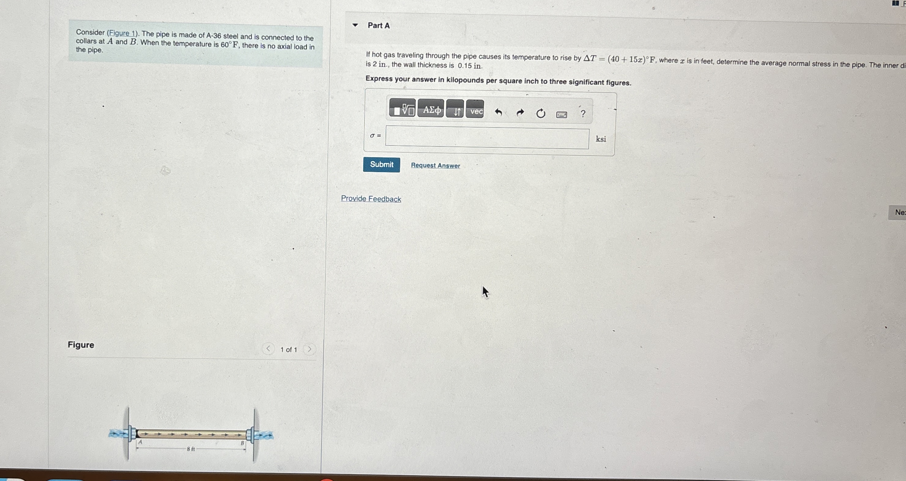 Part A If hot gas traveling through the pipe
