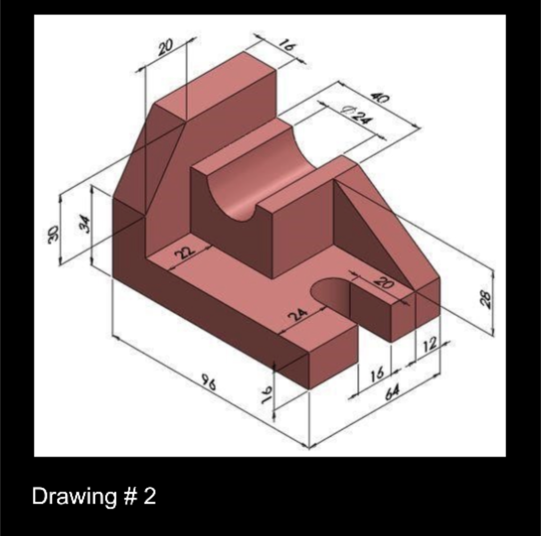 Sketch ALL 3 drawings as an orthographic sketch