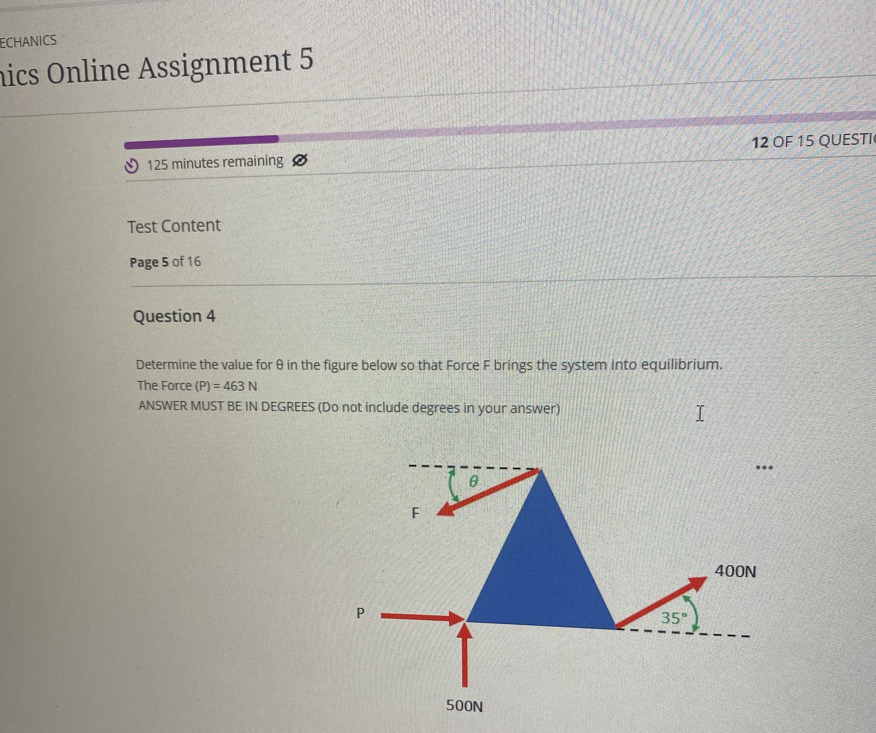 ECHANICS ics Online Assignment 5 1 2 5 minutes