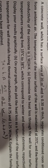 A concrete wall, which has a surface area of 2 0