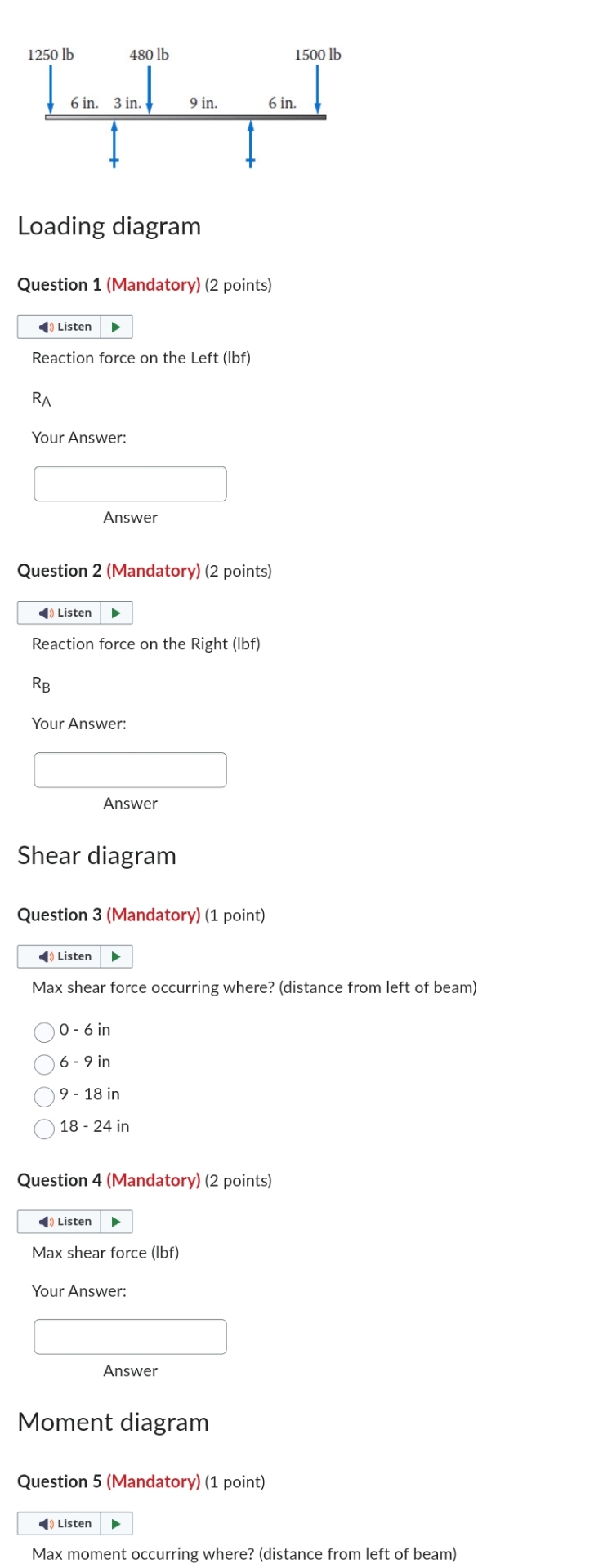 Loading diagram Question 1 ( Mandatory ) ( 2