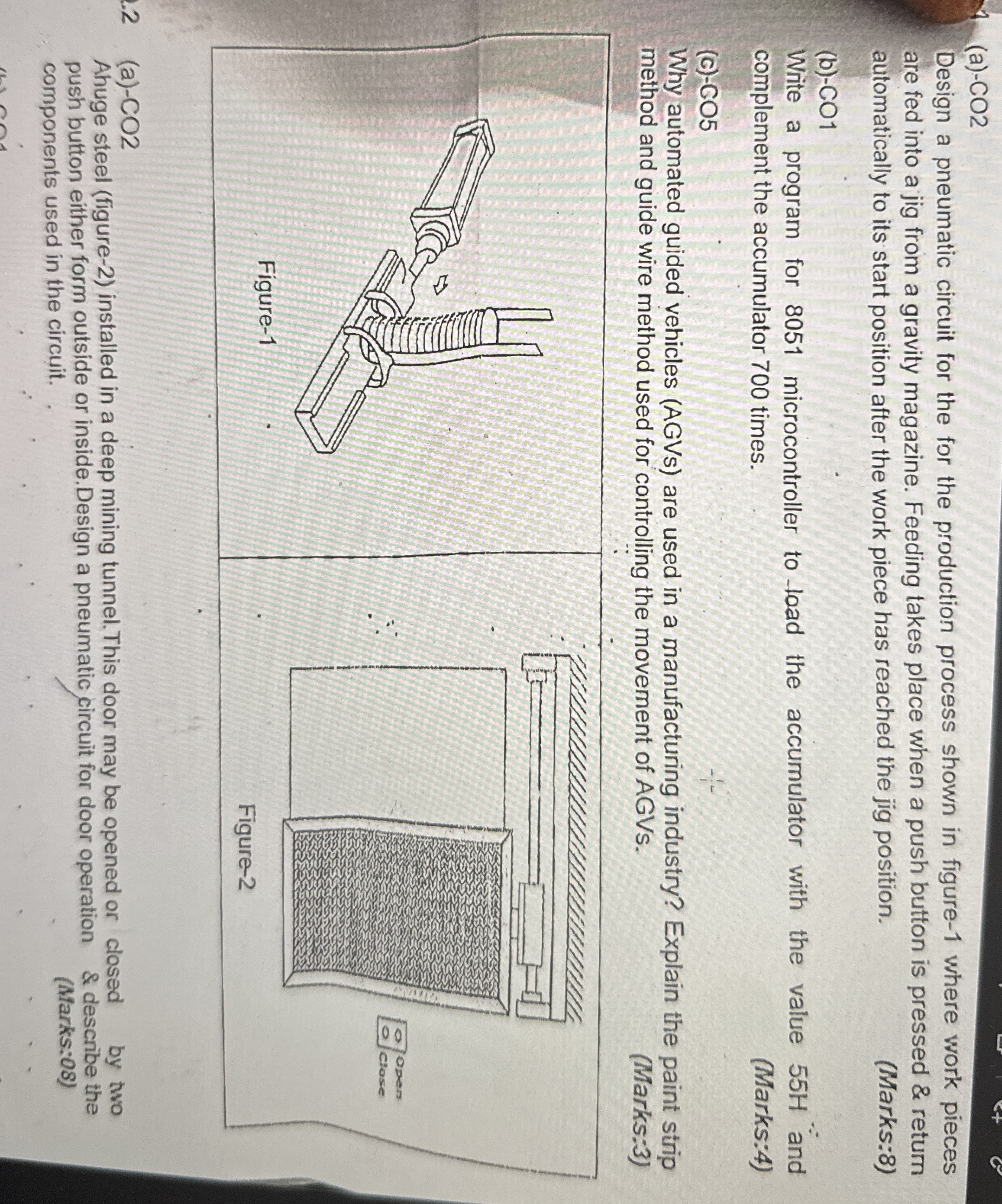 ( a ) - CO 2 Design a pneumatic circuit for the
