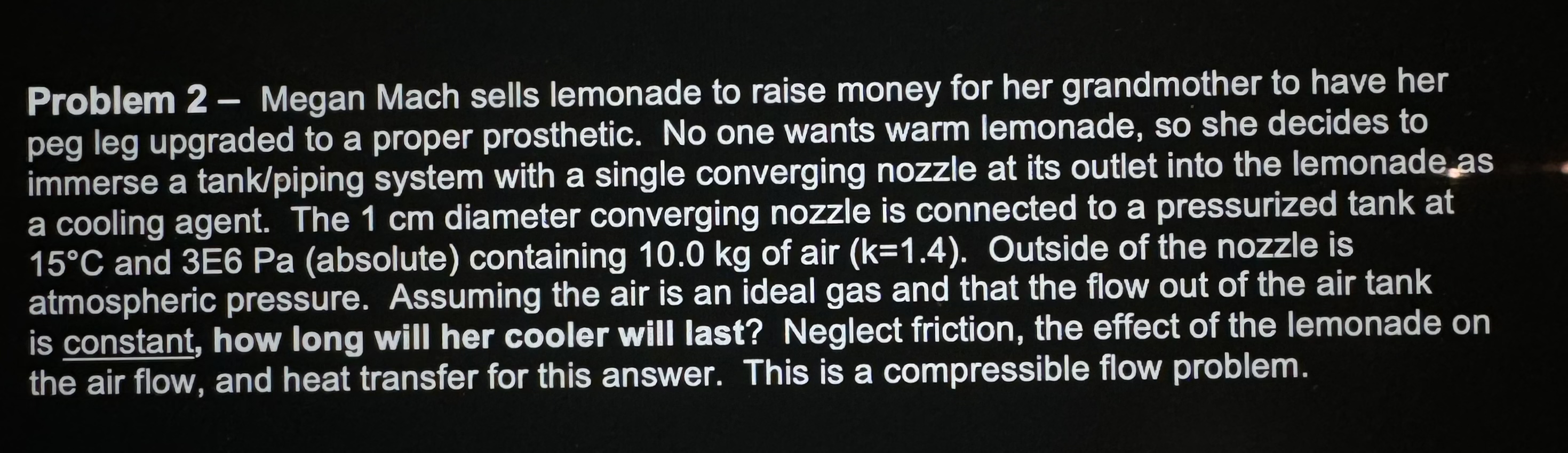 Problem 2 - Megan Mach sells lemonade to raise