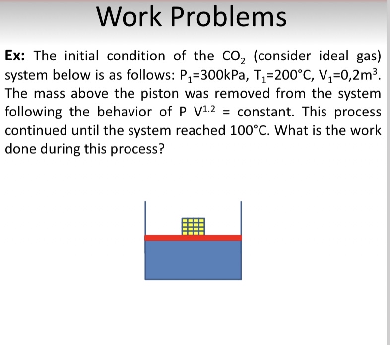 Work Problems Ex: The initial condition of the C