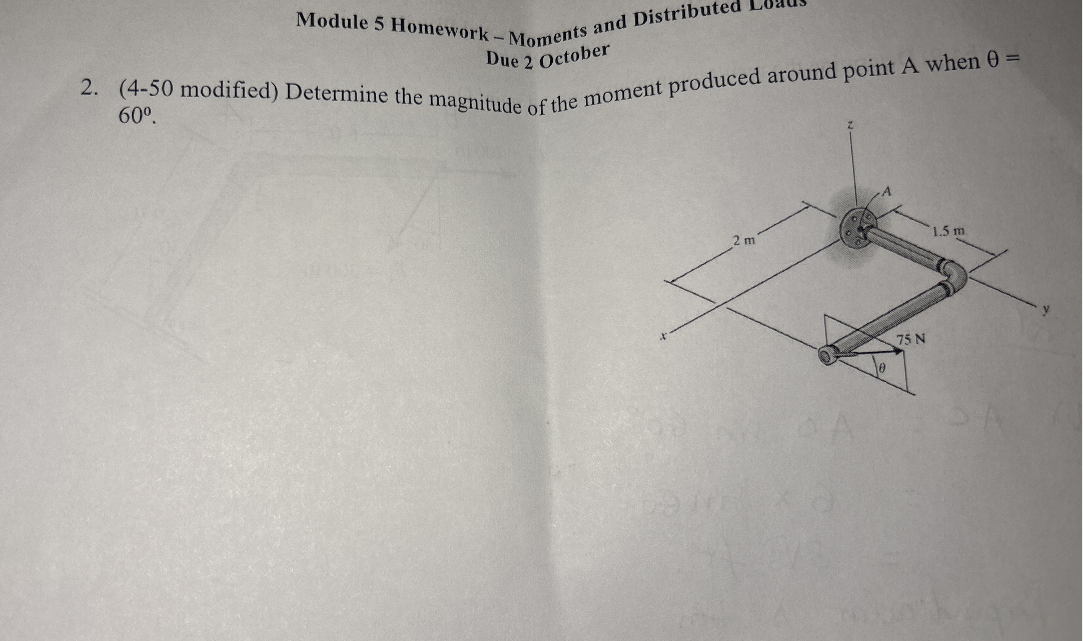 ework - Moments and Distributed Loaus Due 2