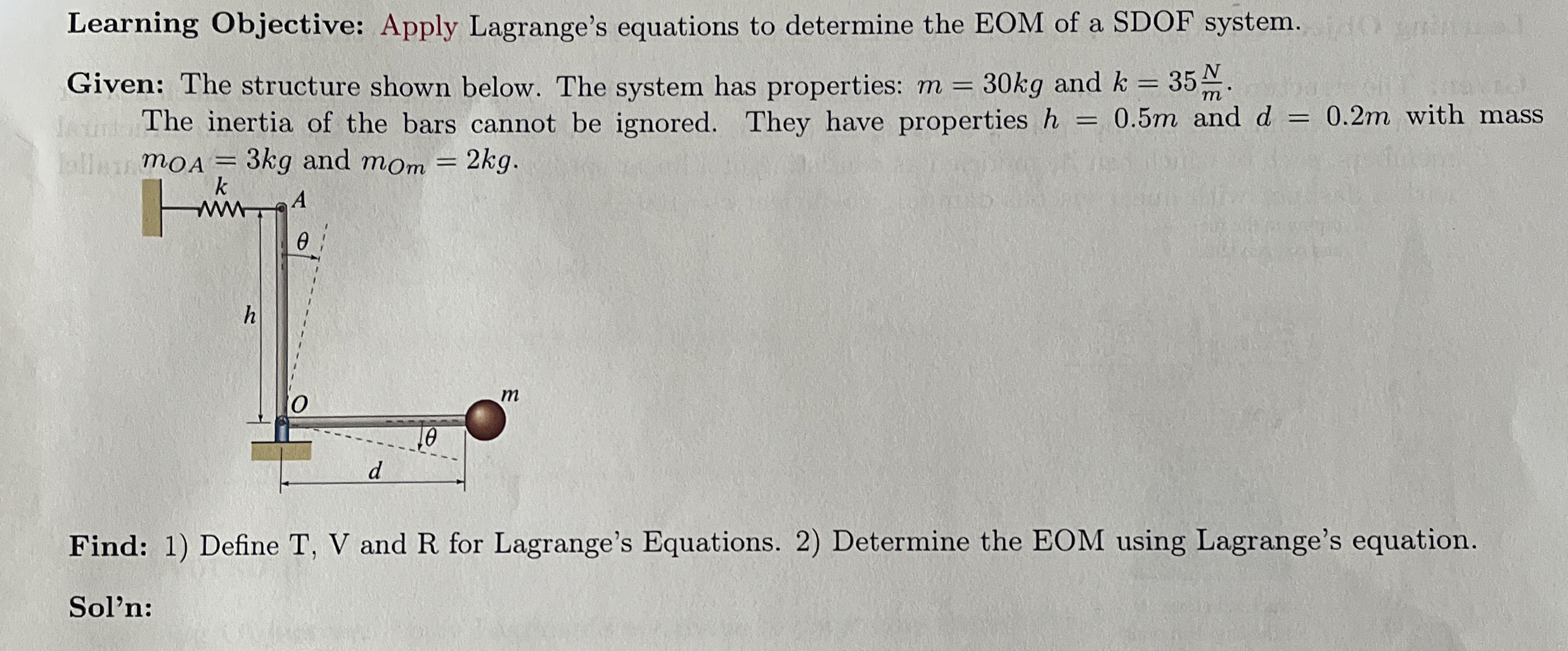 Learning Objective: Apply Lagrange's equations to