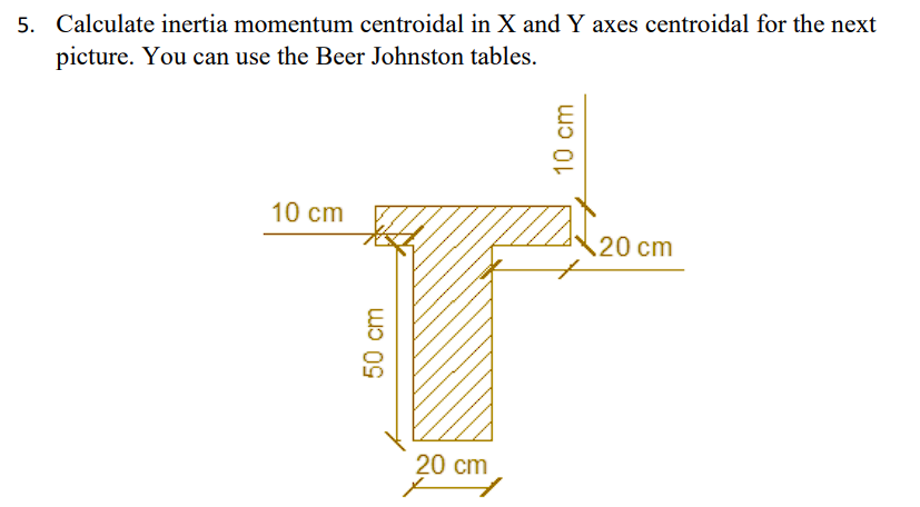 5 . Calculate inertia momentum centroidal in \ (