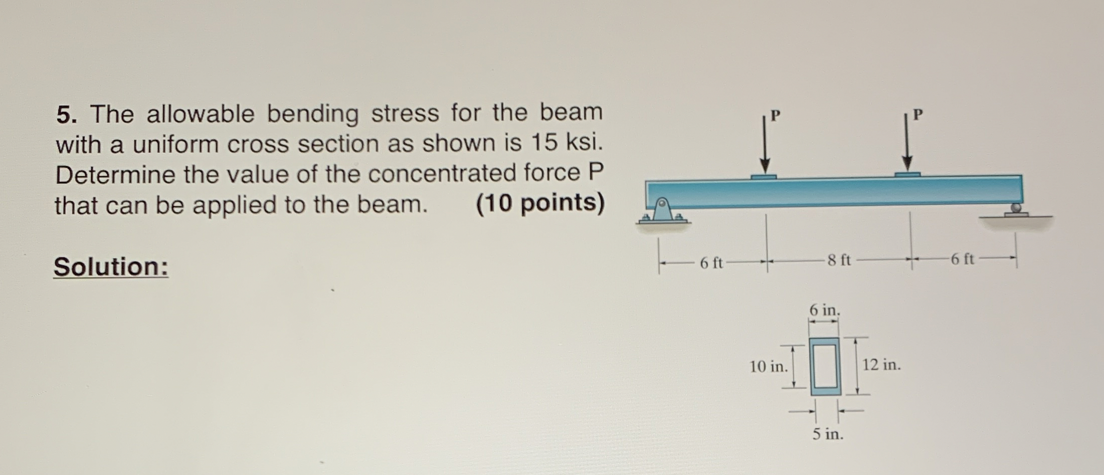 The allowable bending stress for the beam with a